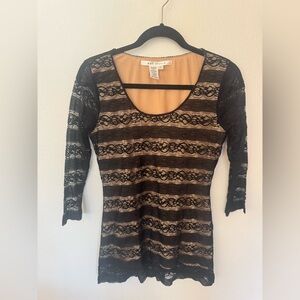 Vintage Max Studio Black Lace Top